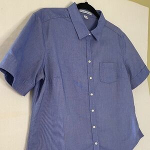 Port Authority Women's Blue XL Top Short Sleeve Button Up